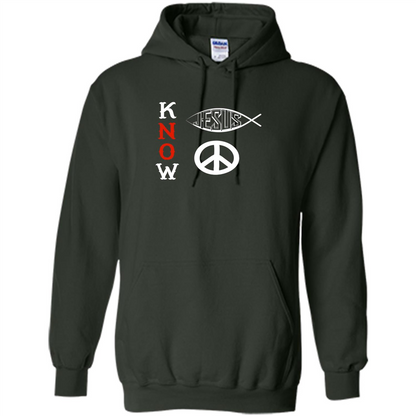 Christian T-shirt Know Jesus Know Peace Forest Green