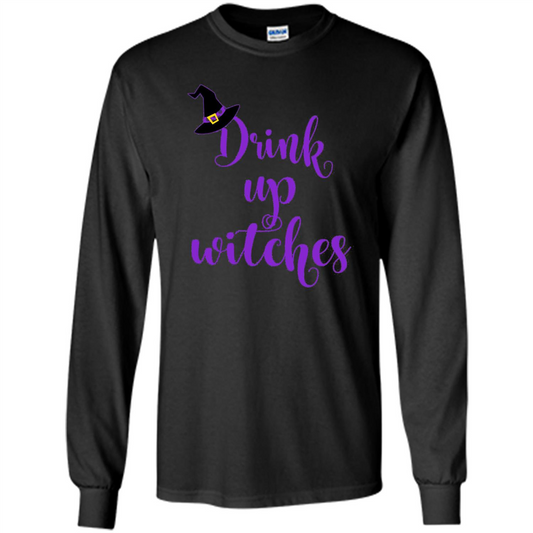 Drink Up Witches Halloween Tshirt Black