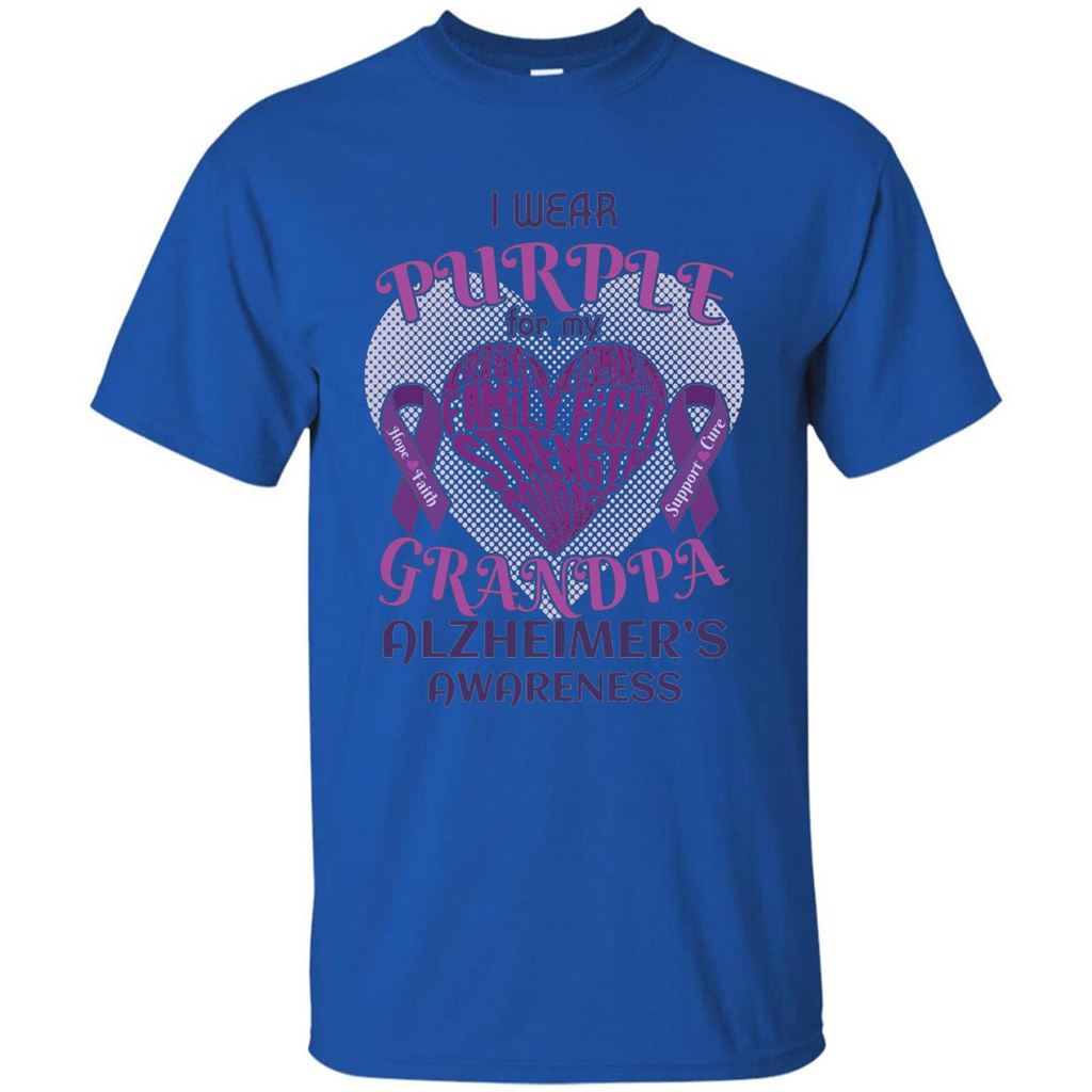 I Wear Purple For My Grandpa Alzheimer's Awareness T-Shirt Royal