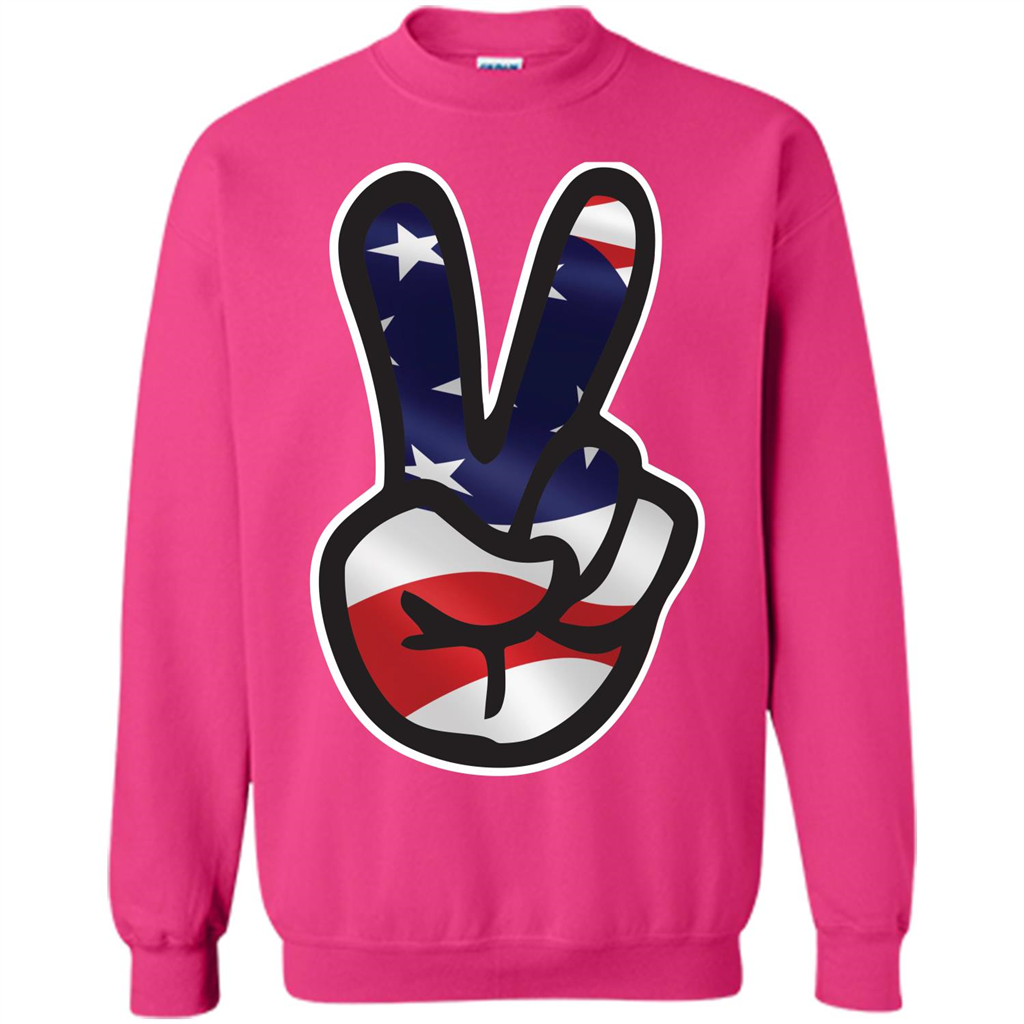 Amreican Flag Peace Guy T-shirt Heliconia