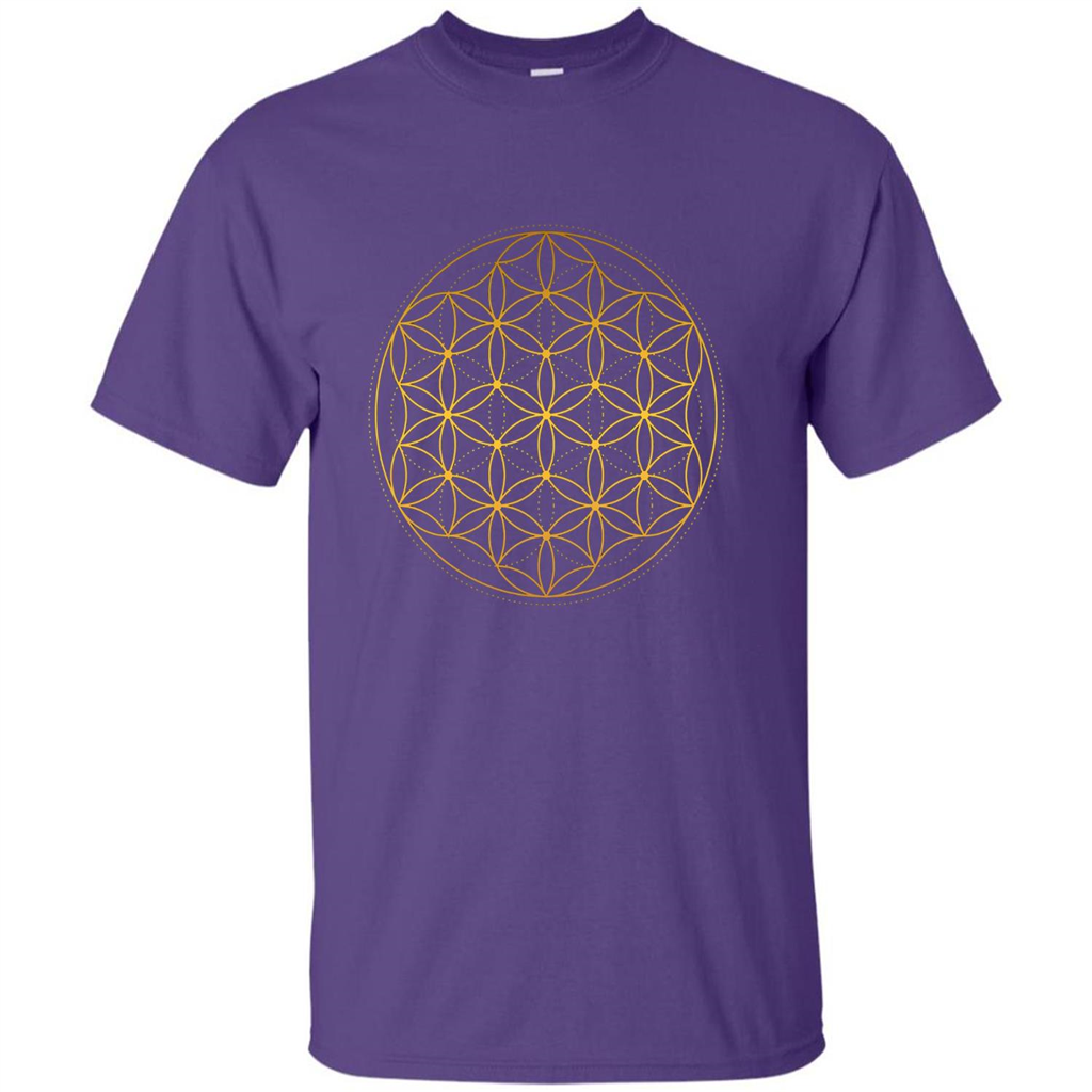 Beautiful Gold Sacred Geometry T-shirt Purple