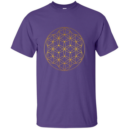 Beautiful Gold Sacred Geometry T-shirt Purple