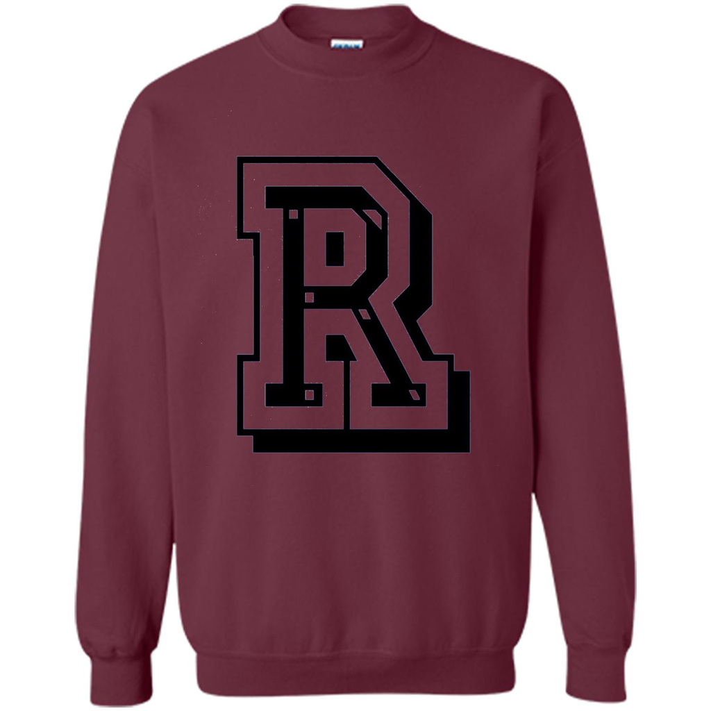 Letter R Initial T-Shirt for Names or Spelling Words Maroon