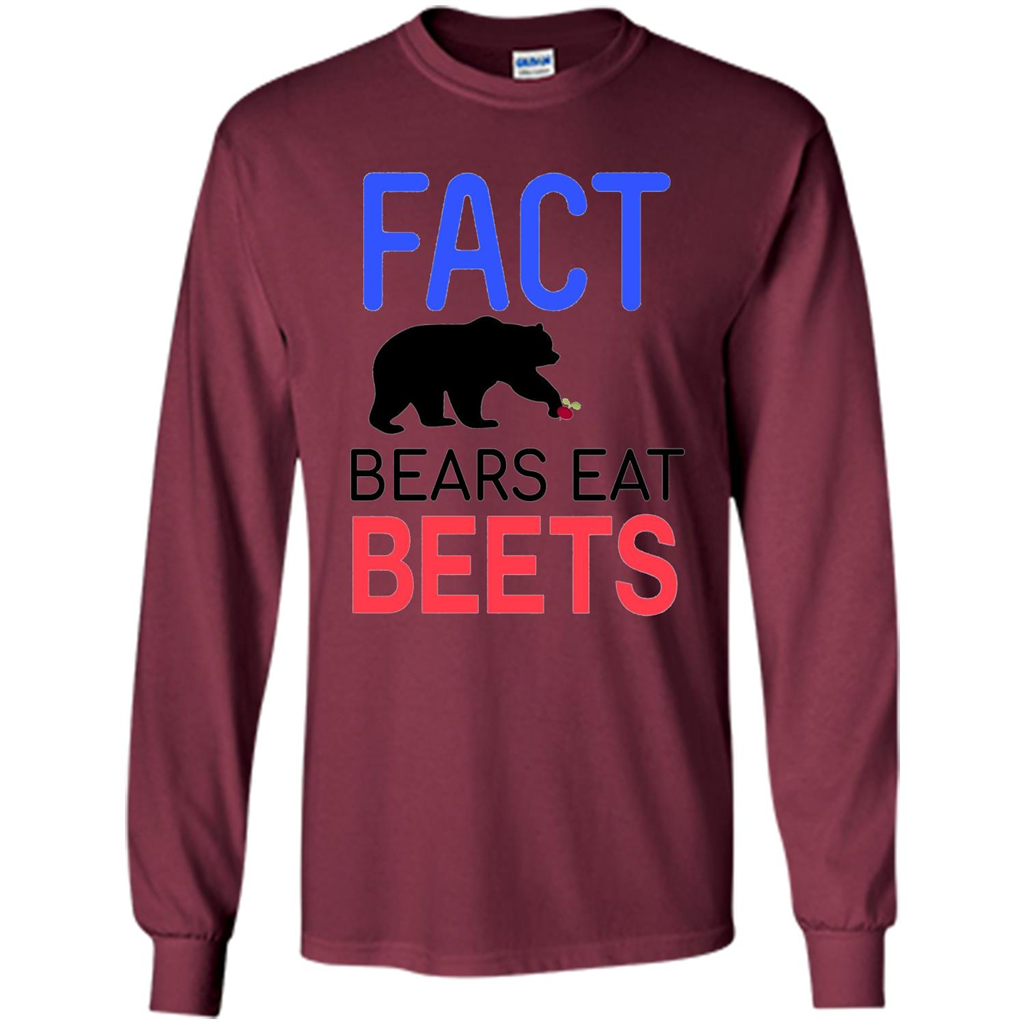 FACT Bears Eat Beets T-shirt Funny Men Women Novelty Gift Maroon