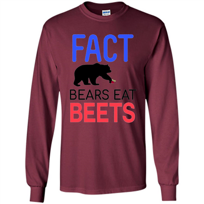 FACT Bears Eat Beets T-shirt Funny Men Women Novelty Gift Maroon