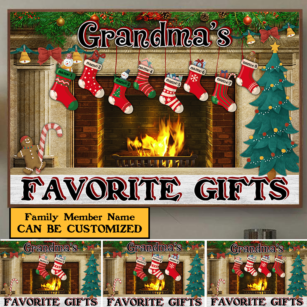 Favorite Socks Christmas Gift For Grandparents - Personalized Custom Poster