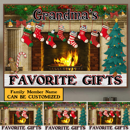 Favorite Socks Christmas Gift For Grandparents - Personalized Custom Poster