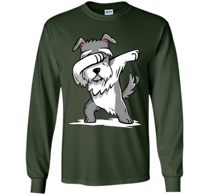 Dog T-shirt Schnauzer Dabbing T-shirt Forest Green