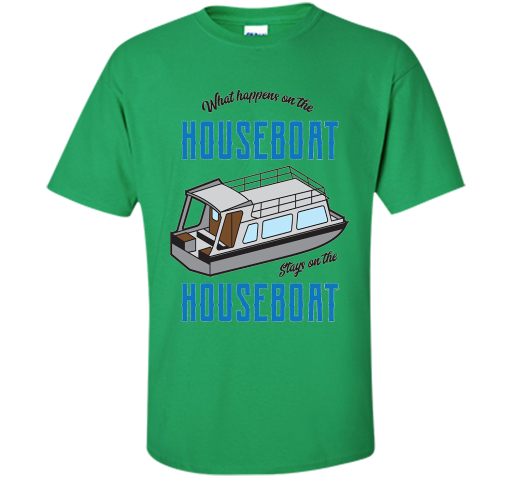 What Happens On The Houseboat Shirt | Lake Captain T-Shirt cool shirt Irish Green