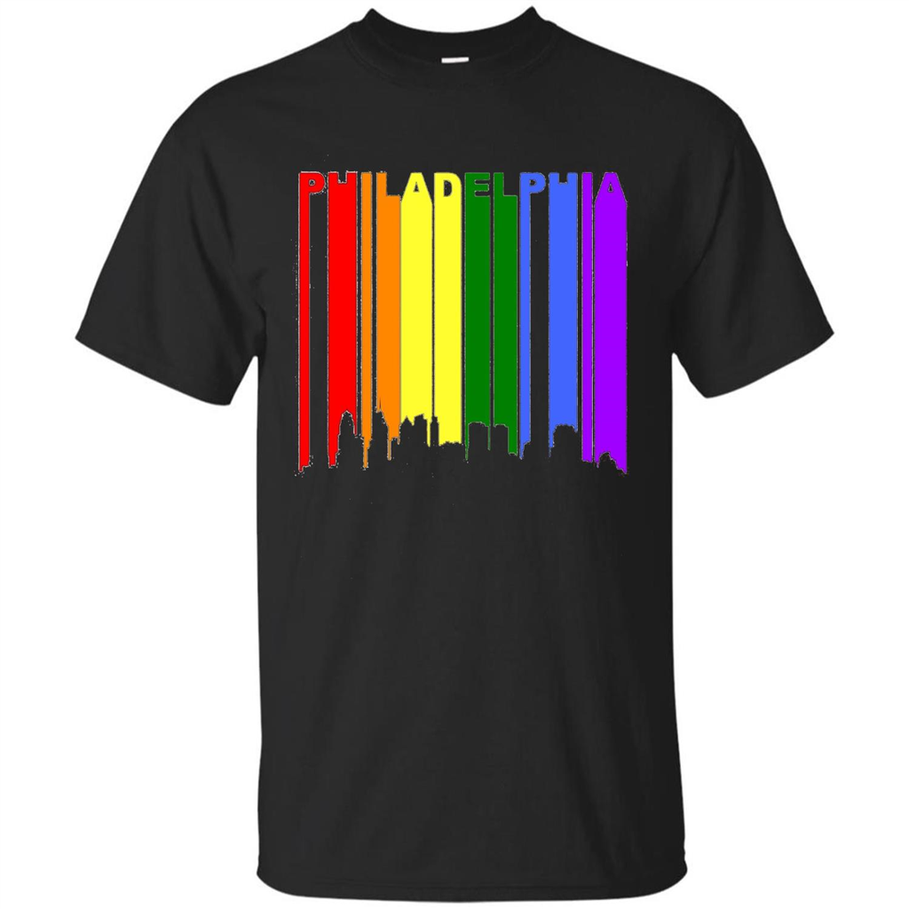 Philadelphia PA Downtown Rainbow LGBT Gay Pride T-shirt Black