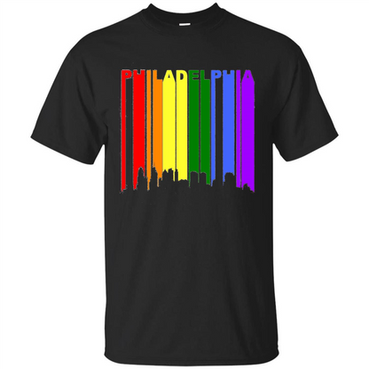 Philadelphia PA Downtown Rainbow LGBT Gay Pride T-shirt Black