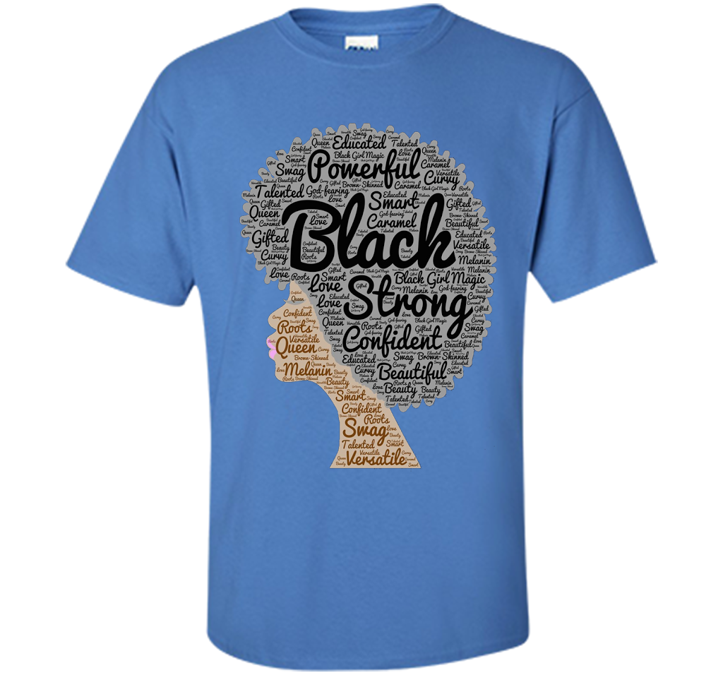 Afro Word Art Natural Hair T-Shirt for Black Women shirt Iris