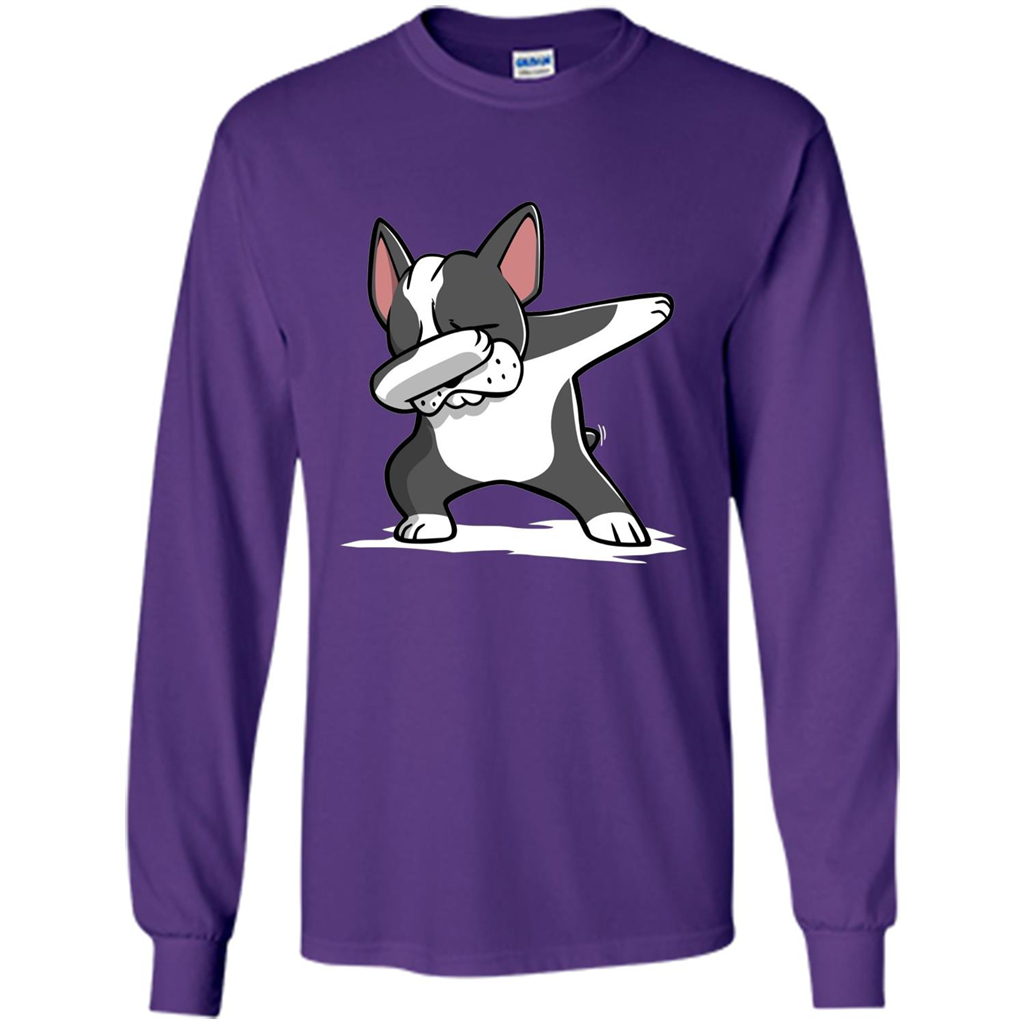 Dabbing Boston Terrier Dog T-Shirt Dab Dance T-shirt Purple