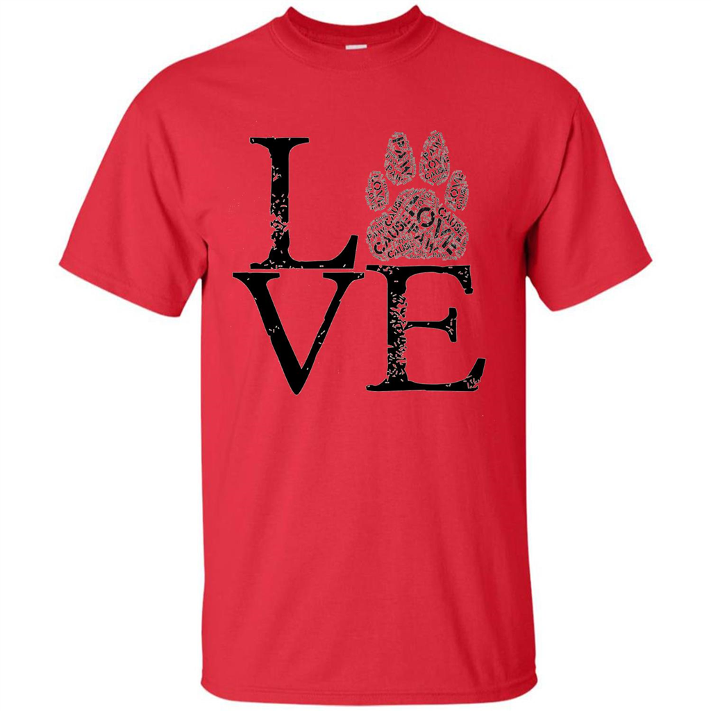 Paw T-shirt Animal Lover T-shirt Red