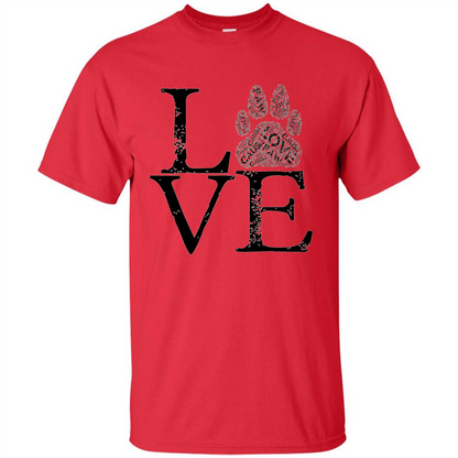 Paw T-shirt Animal Lover T-shirt Red