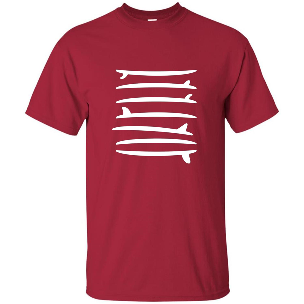 Surfing T-shirt The Longboard Single Fin Surfer T-shirt Cardinal