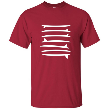 Surfing T-shirt The Longboard Single Fin Surfer T-shirt Cardinal