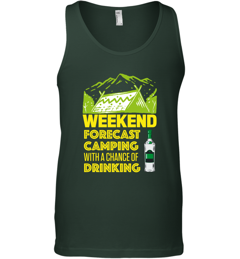 Weekend Forecast Camping With A Chance Of Drinking Shirt Tank Top Forest Green