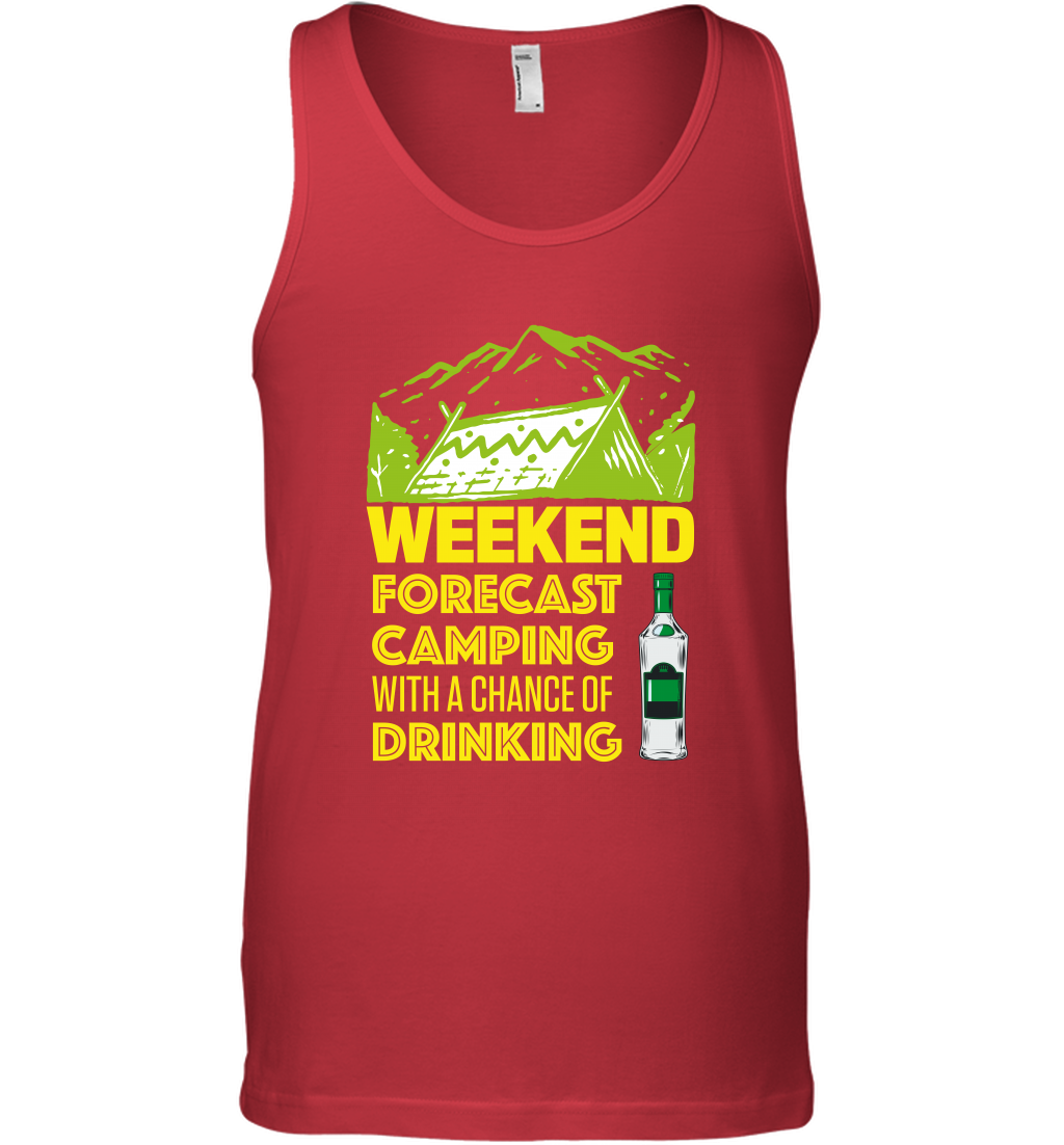 Weekend Forecast Camping With A Chance Of Drinking Shirt Tank Top Red