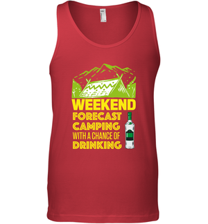 Weekend Forecast Camping With A Chance Of Drinking ShirtCanvas Unisex Ringspun Tank