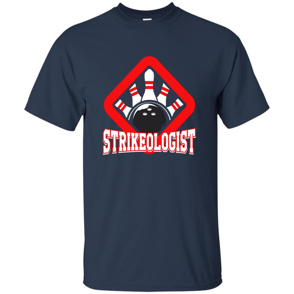 Strikeologist Bowling T-shirt For Bowling Lover Navy