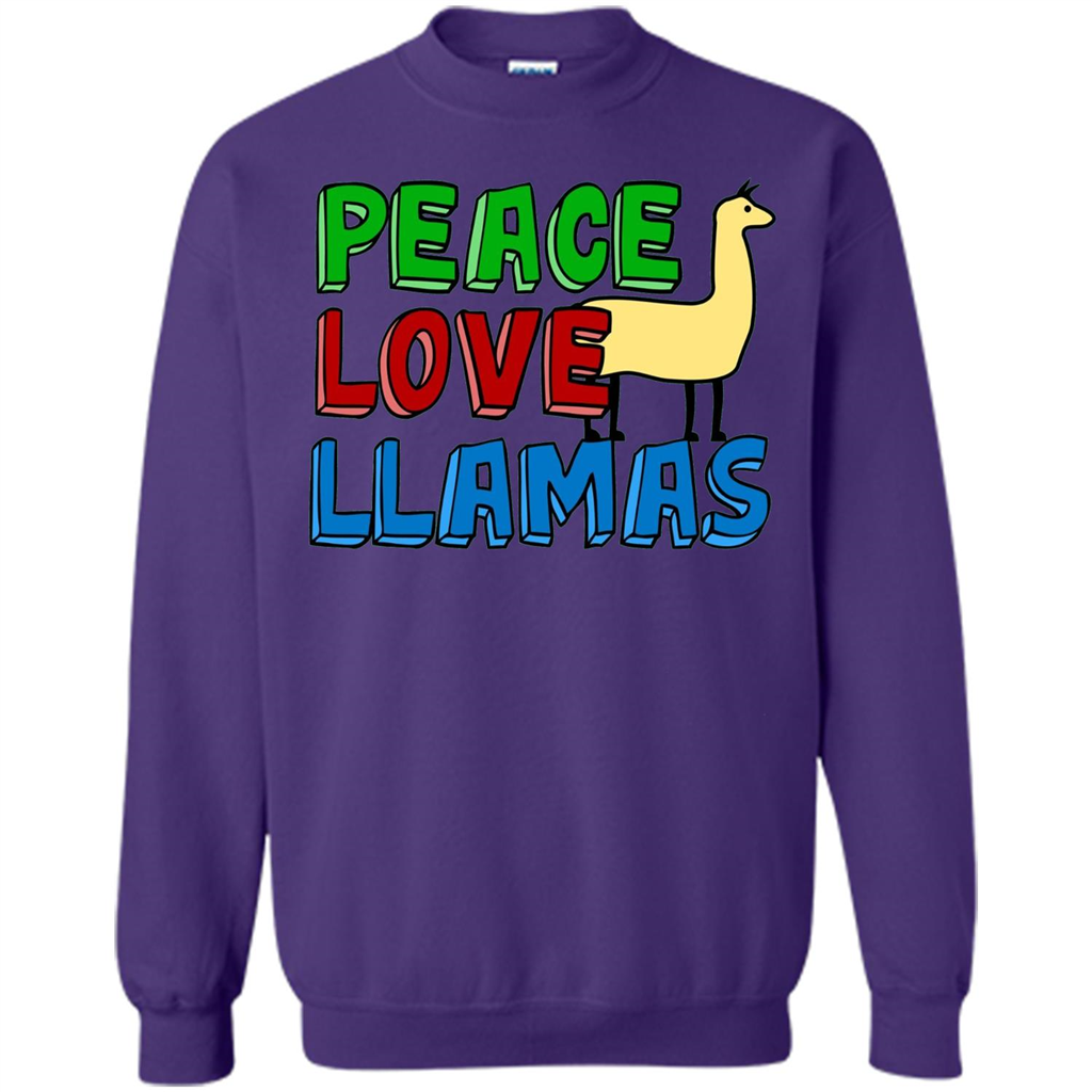 Peace Love Llamas T-shirt Purple