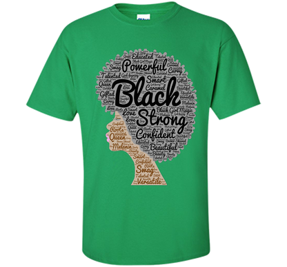 Afro Word Art Natural Hair T-Shirt for Black Women shirt Irish Green