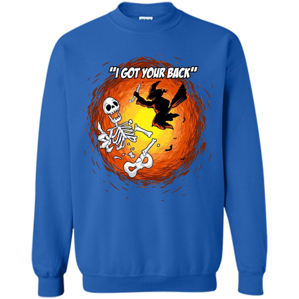 Funny Witch Skeleton Halloween 2017 I Got Your Back T-shirt Royal