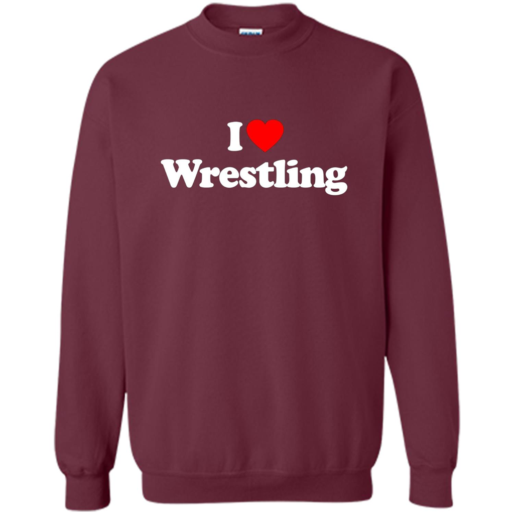 I Love Wrestling T-shirt Maroon