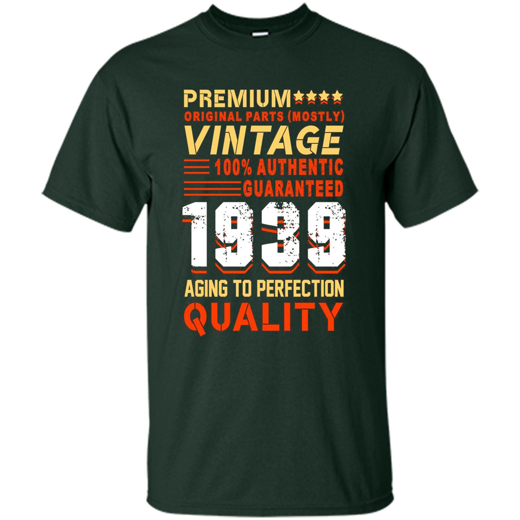 Funny Birthday T-shirt Vintage 1939 Forest Green