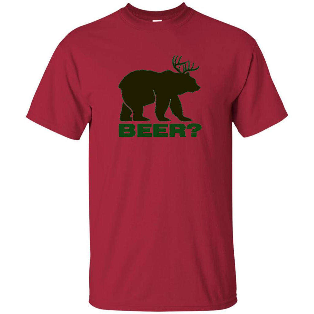 Bear Deer Bear Beer Funny T-shirt Cardinal