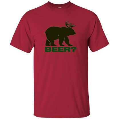 Bear Deer Bear Beer Funny T-shirt Cardinal