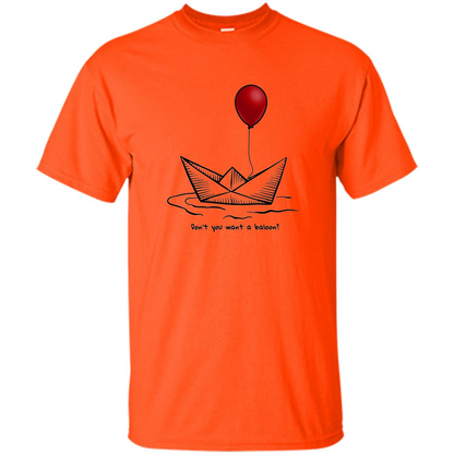 Red Balloon Horror Halloween T-shirt Orange