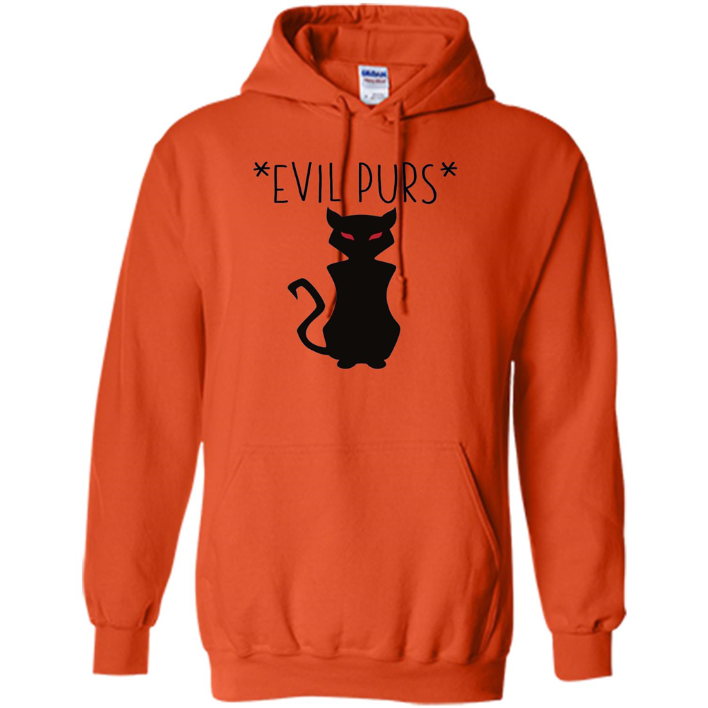 Halloween Black Cat T-shirt Evil Purs Mean Kitty Lovers Gift T-shirt Orange