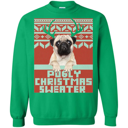 Dog Lovers T-shirt Pugly Christmas Sweater Irish Green