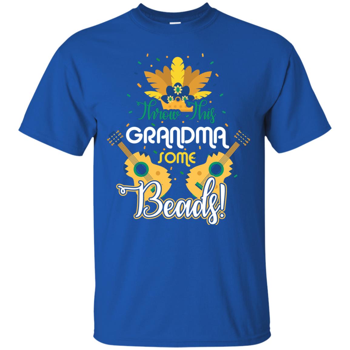 Mardi Gras T-shirt Throw This Grandma Some Beads Royal