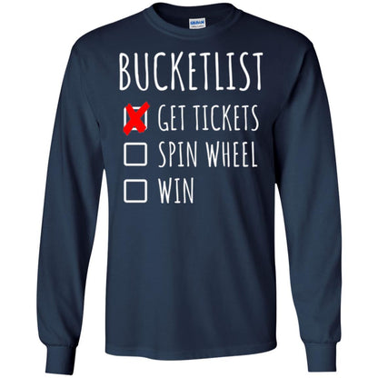 Game Show T-shirt Bucket List Spin Wheel Win Navy