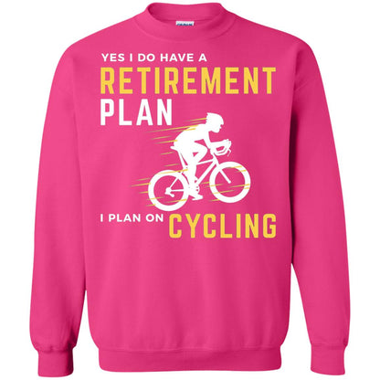 Funny Bicycle Cycling T-shirt Retirement Plan I Plan On Cycling Heliconia