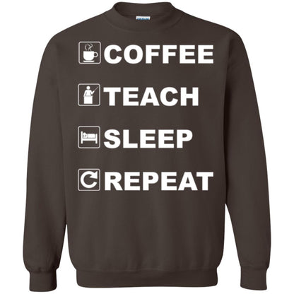 Coffee Teach Sleep Repeat Funny Teacher Gift T-shirt Dark Chocolate