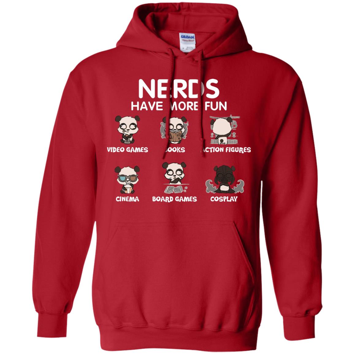 Nerds Have More Fun Video Games Books Action Figures Shirts Red