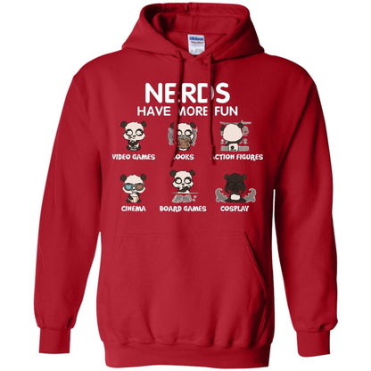 Nerds Have More Fun Video Games Books Action Figures Shirts Red
