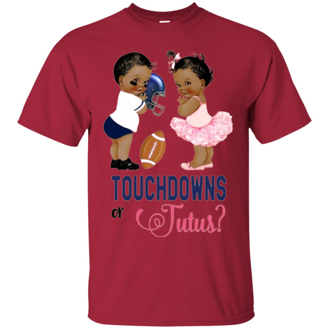 Ethnic Touchdowns Or Tutus Gender Reveal Party Football Lover T-shirt Cardinal