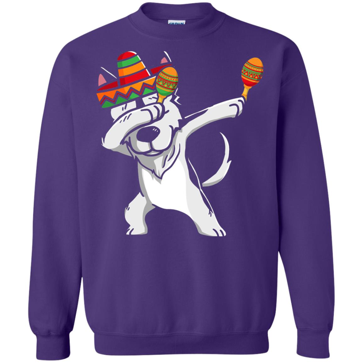 Dabbing Husky Funny Cinco De Mayo T-shirt Purple