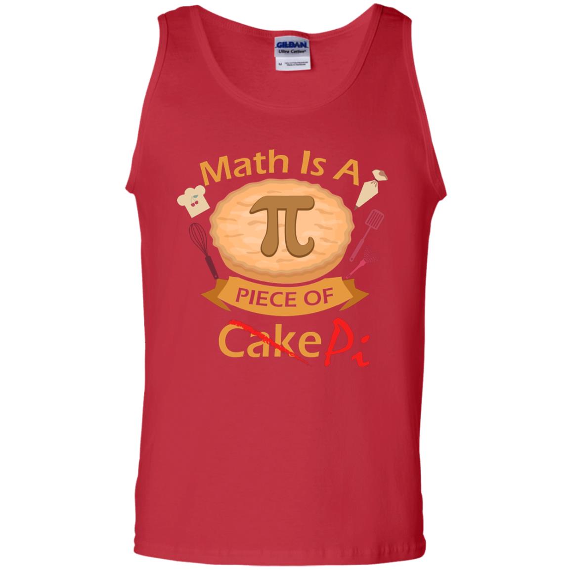 Math Is A Piece Of Pi Funny Pi Day T-shirt For Math Lover Red