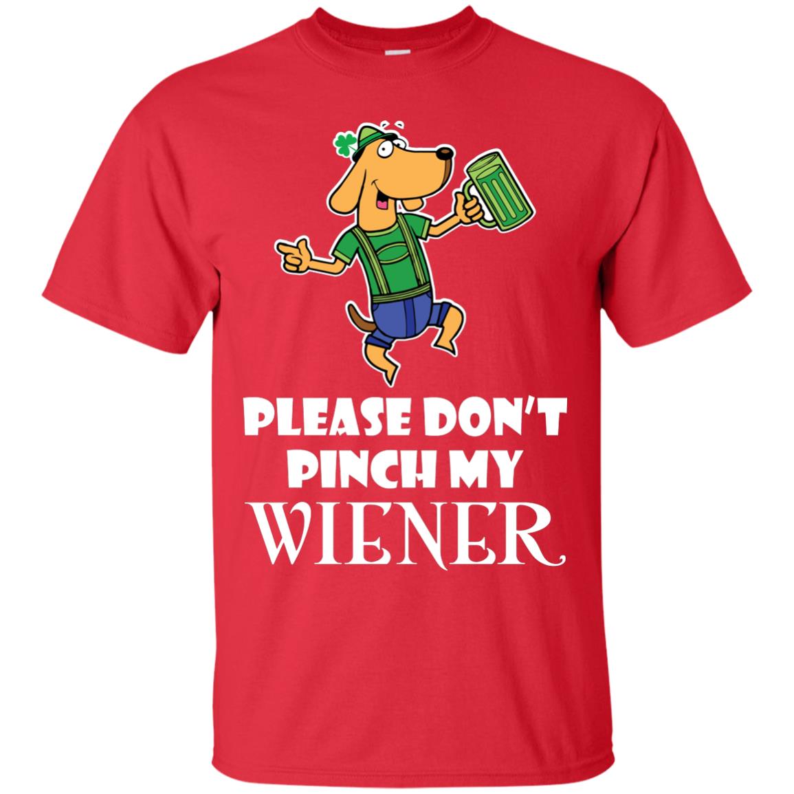 Please Don’t Pinch My Wiener Dog Lover Gift Shirt Red