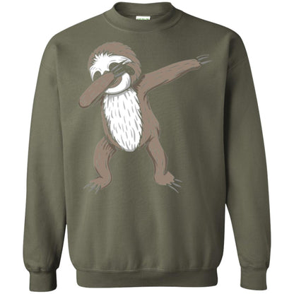 Sloth Dabbing T-shirt Funny Dance Move Military Green