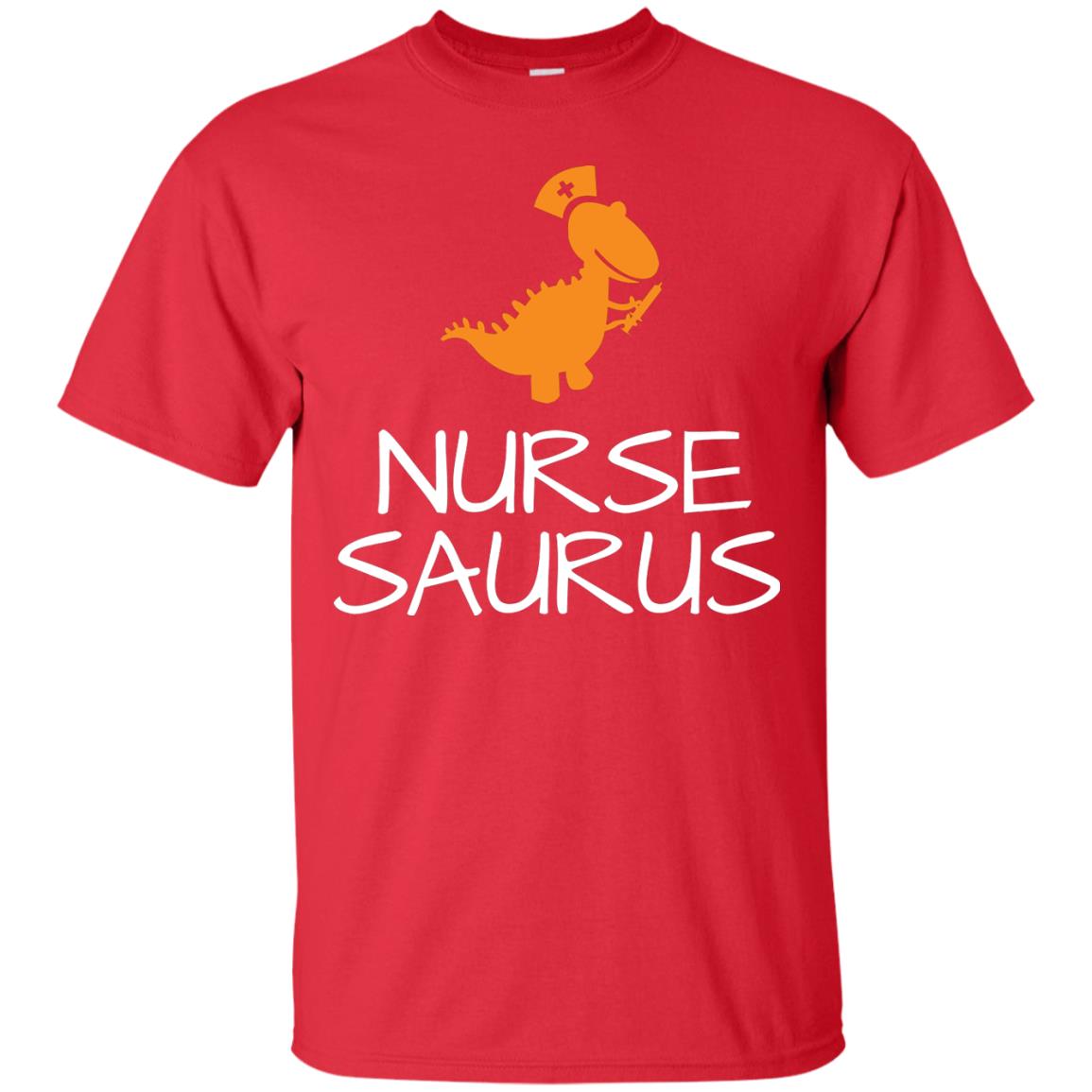 Nurse Saurus Dinosaur Nurse Cap T-shirt Red