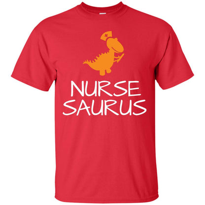 Nurse Saurus Dinosaur Nurse Cap T-shirt Red
