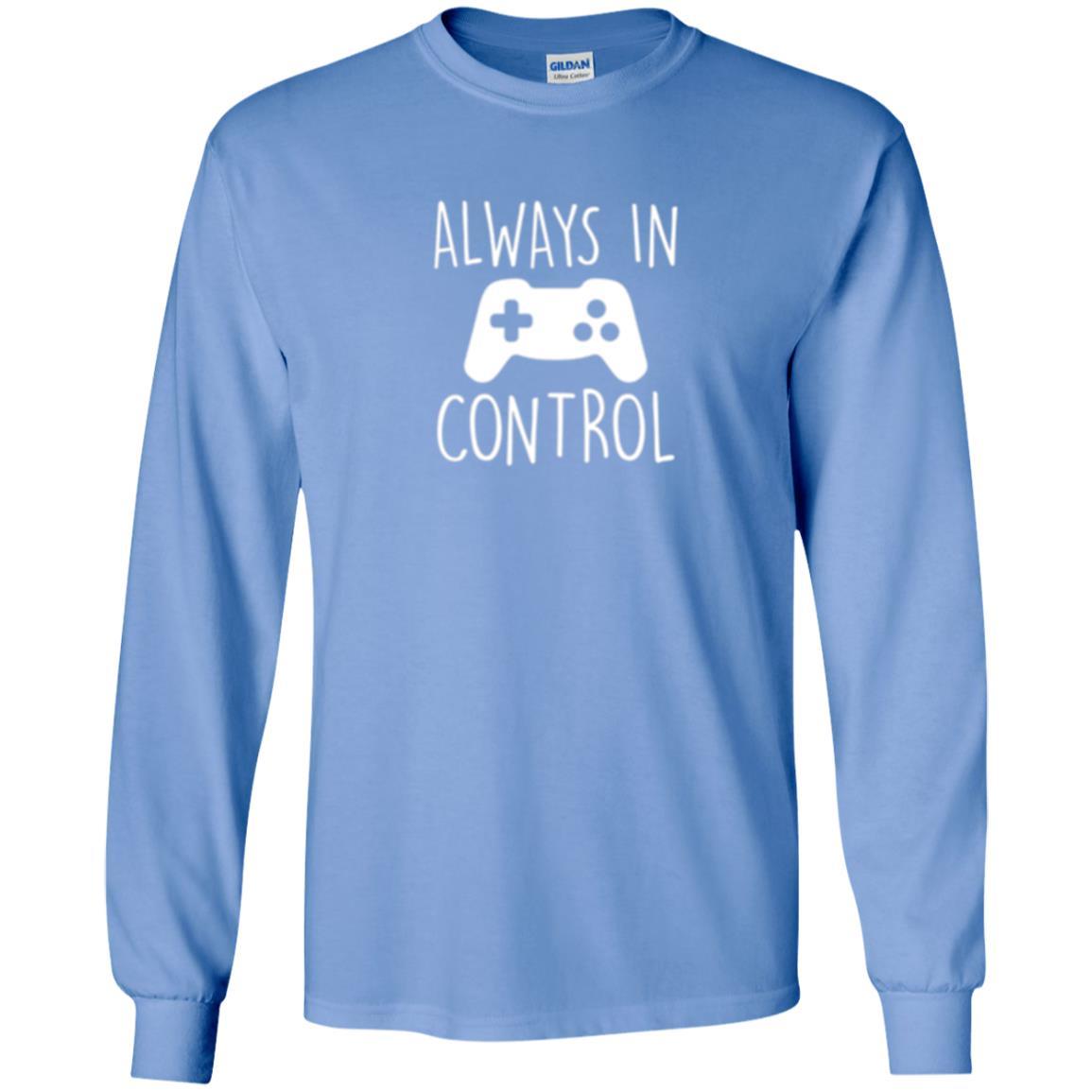Gamer T-shirt Always In Control Video Game Carolina Blue