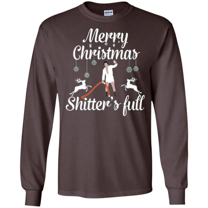 Christmas T-shirt Reindeer Merry Christmas Shitter's Full Dark Chocolate